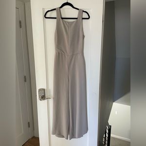 Aritzia Wilfred ecoulement jumpsuit size 10 gray wide leg cropped tie back